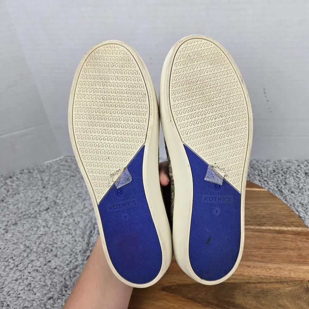 Rothy's Womens 8 The Original Slip On Sneaker Pebble Spot Cheetah Print Brown
